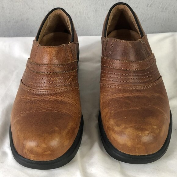 Ariat Steel Toe Work Shoes Womens Size 8.5 Brown Leather Slip On Clog 10002367 - Picture 2 of 16
